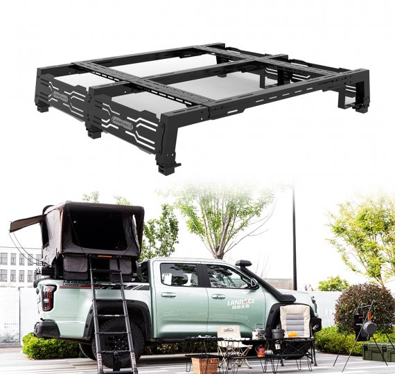 Retractable and adjustable short truck bed rack