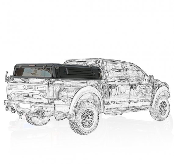 Raptor Semi-High Bed Rack Cover 2.0 - Enhanced Protection for Your Truck's Cargo