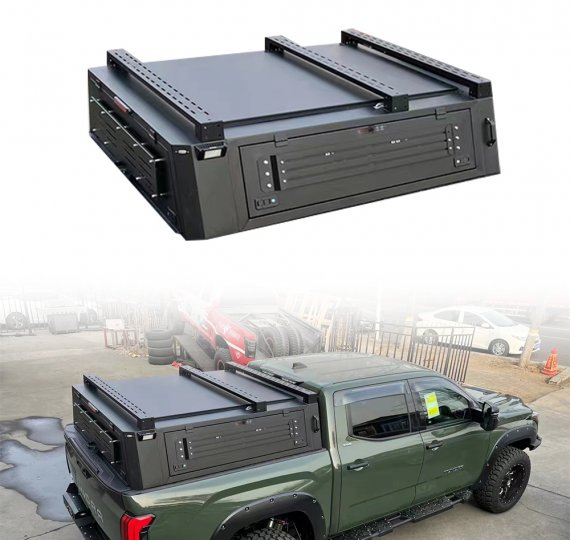 4X4 Auto Tundra Aluminum Alloy Bed Rack System | Hard Top Pickup Truck Canopy Upgrade